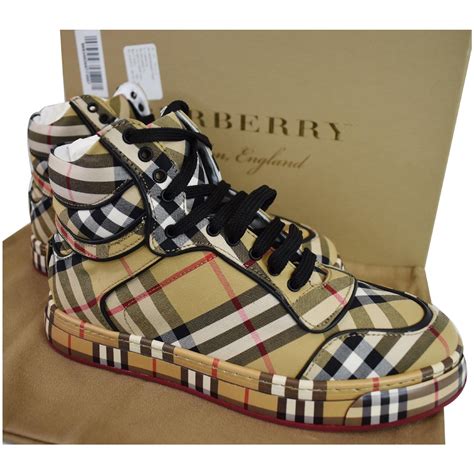 girls burberry sneakers|burberry high top sneakers women's.